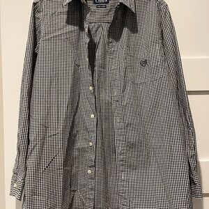 CHAPS Black and White Checkered Men's Shirt